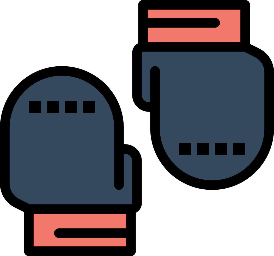 Boxing Glove Gloves Protective  Flat Color Icon Vector icon banner Template