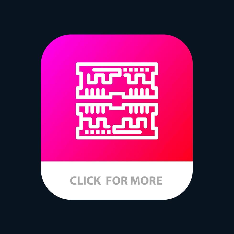 botón de la aplicación móvil de la computadora del componente de tarjetas versión de línea de android e ios vector