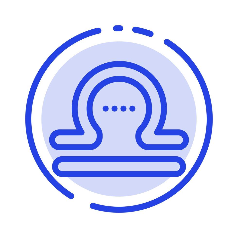 Astrology Libra Zodiac Greece Blue Dotted Line Line Icon vector