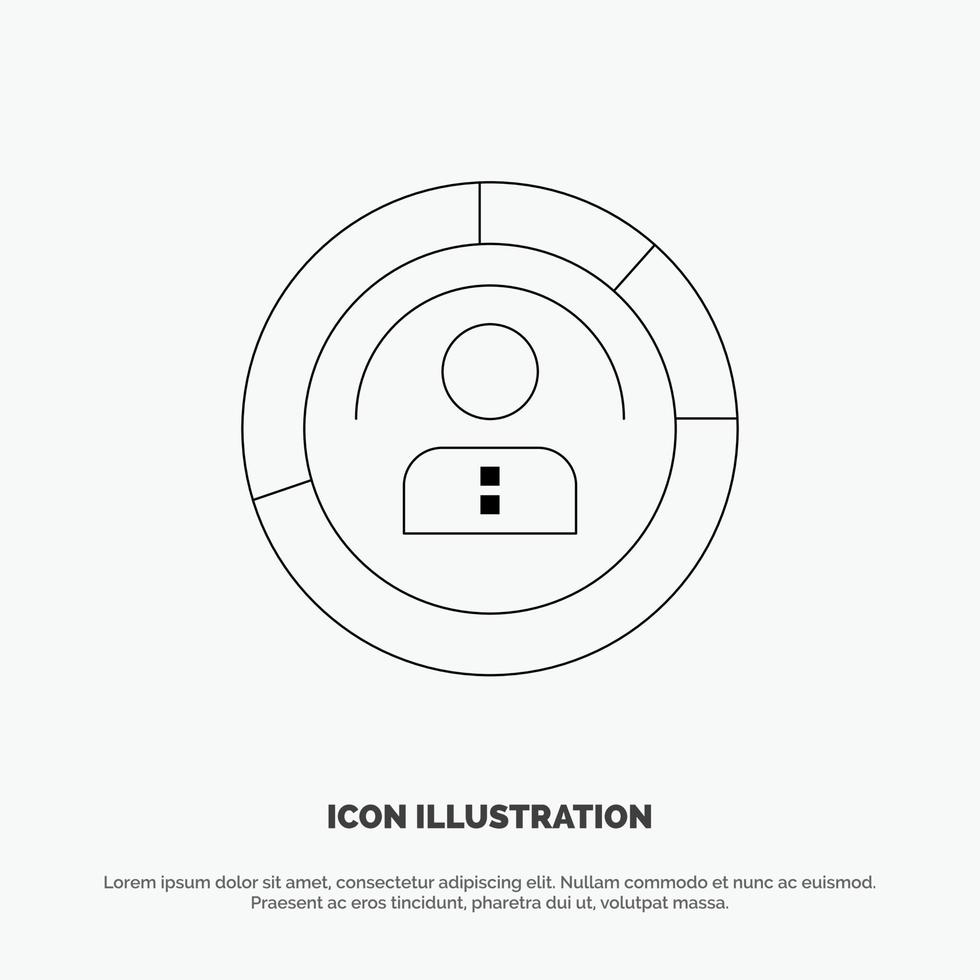 diagrama características gente humana perfil personal usuario línea icono vector