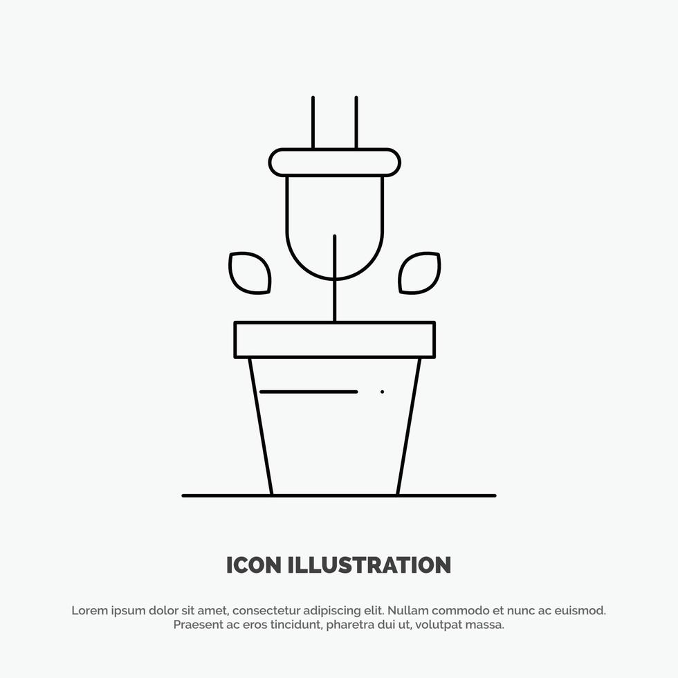 Plug Plant Technology Line Icon Vector