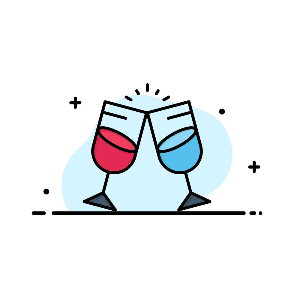 beber alcohol jugo pareja romántica negocio línea plana icono lleno vector banner plantilla