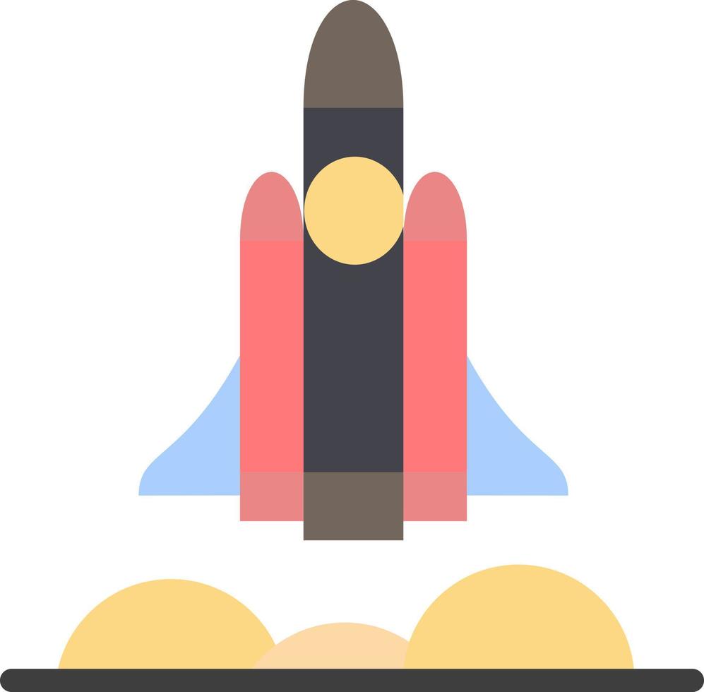 Unicorn Startup Business Rocket Startup  Flat Color Icon Vector icon banner Template