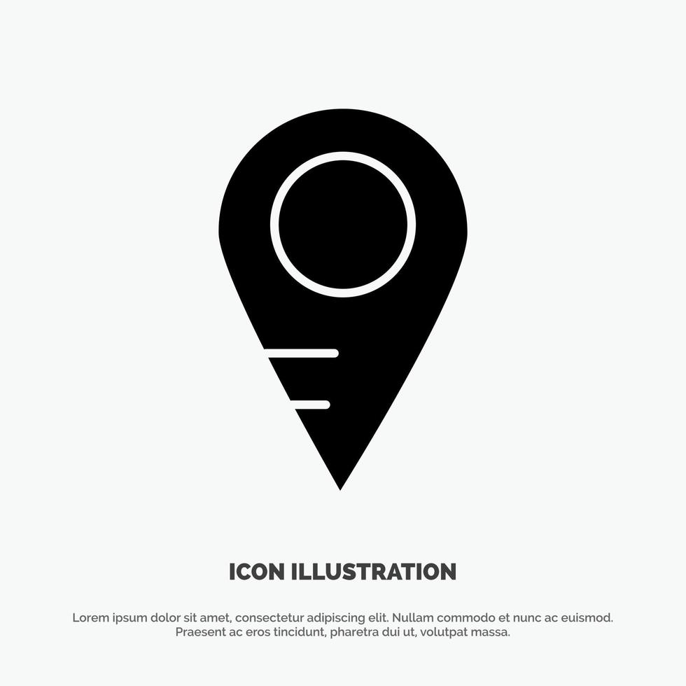 Map Location School solid Glyph Icon vector