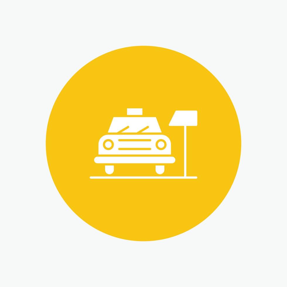 Car Parking Hotel Service white glyph icon vector