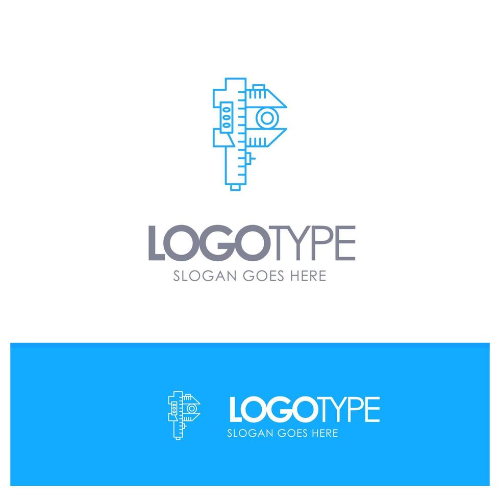 Measuring Accuracy Measure Small Tiny Blue outLine Logo with place for tagline vector