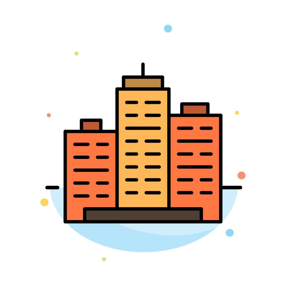 Building Architecture Business Estate Office Property Real Abstract Flat Color Icon Template vector