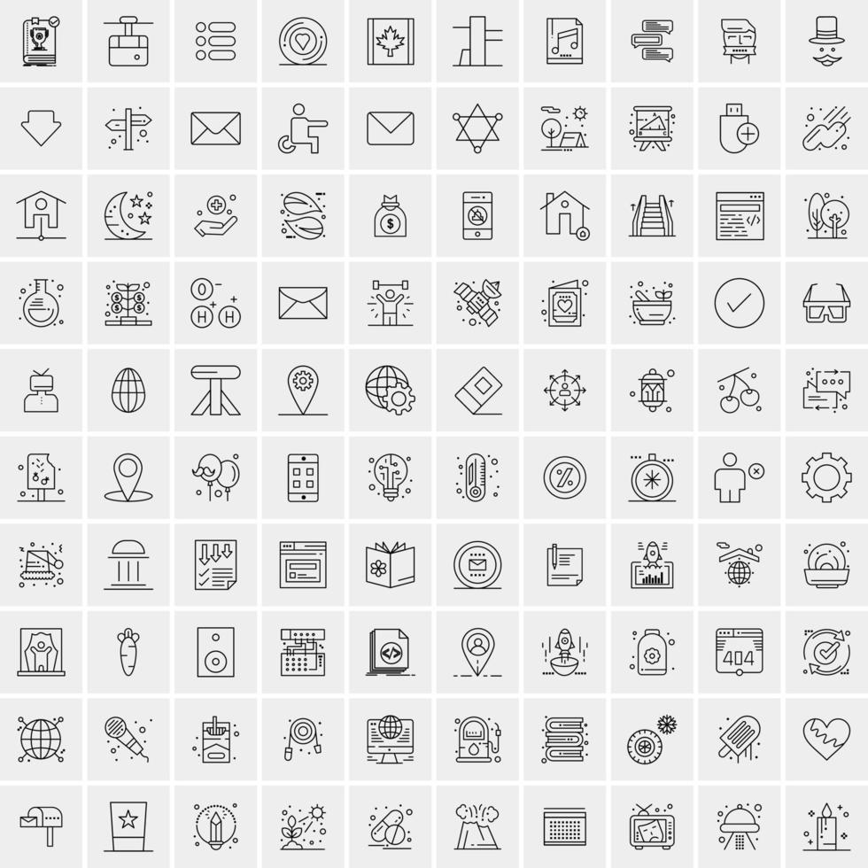 Set of 100 Creative Business Line Icons vector