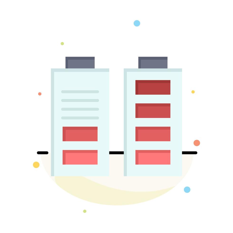 Accumulator Battery Power Full Abstract Flat Color Icon Template vector