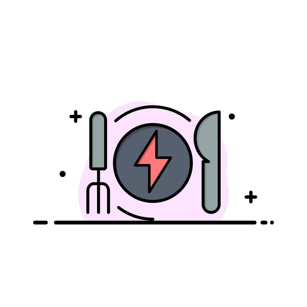Consumption Energy Dinner Hotel  Business Flat Line Filled Icon Vector Banner Template