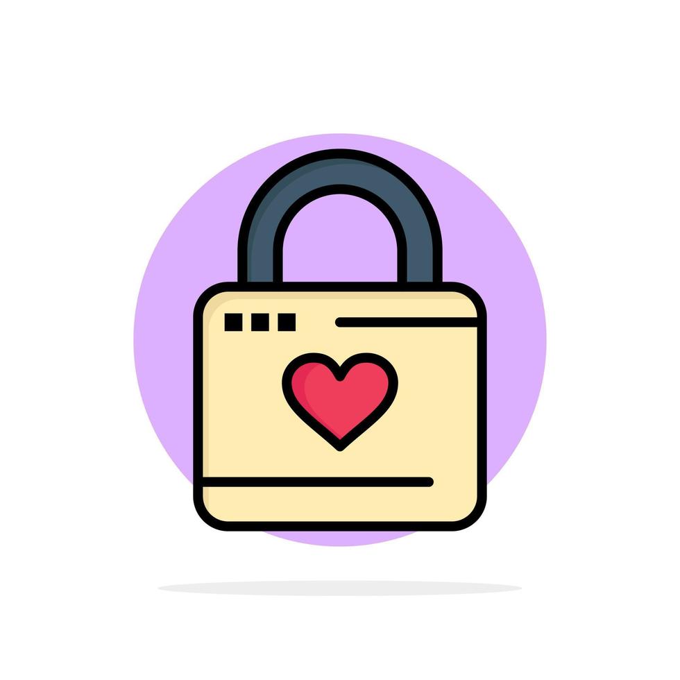 Lock Locker Heart Heart Hacker Heart Lock Abstract Circle Background Flat color Icon vector