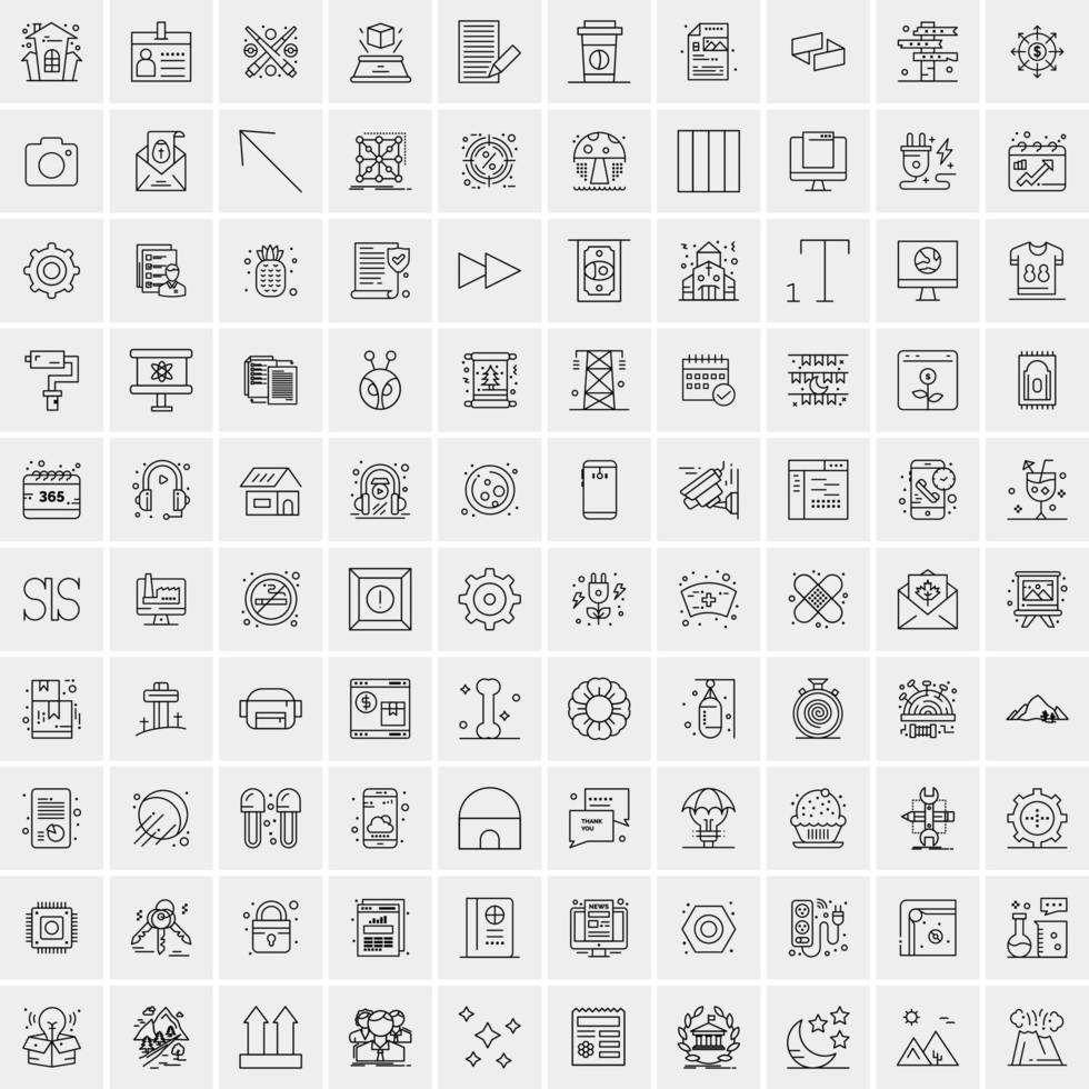 Set of 100 Creative Business Line Icons vector