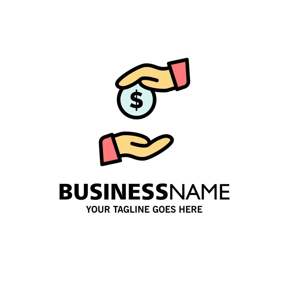 Bribe Bribery Bureaucracy Corrupt Business Logo Template Flat Color vector