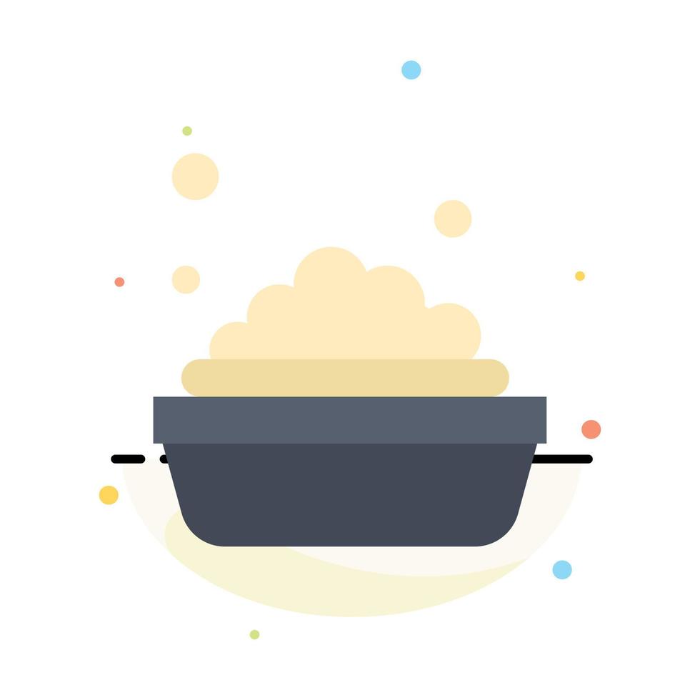 Bowl Cleaning Washing Abstract Flat Color Icon Template vector