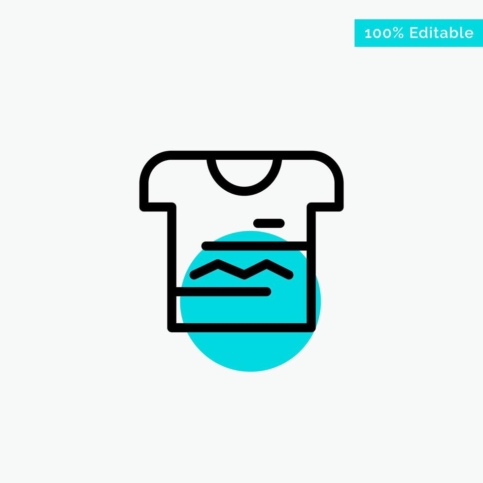 Shirt Tshirt Cloth Uniform turquoise highlight circle point Vector icon