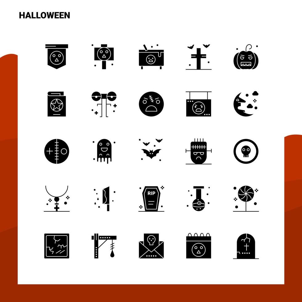 25 Halloween Icon set Solid Glyph Icon Vector Illustration Template For Web and Mobile Ideas for business company