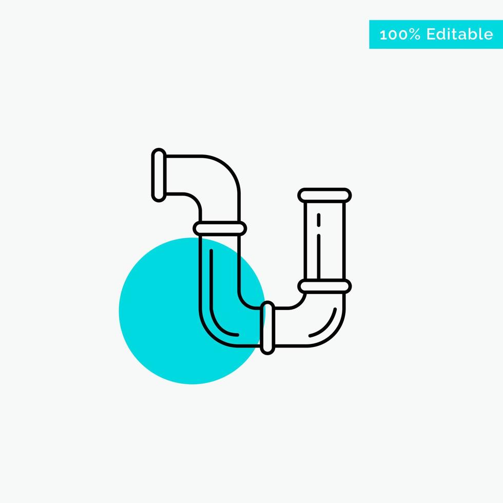 tubería fontanero reparación herramientas agua turquesa resaltar círculo punto vector icono