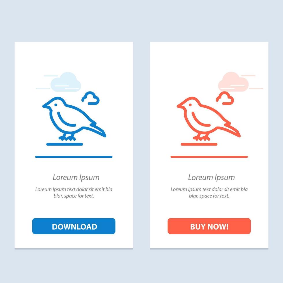 Bird British Small Sparrow  Blue and Red Download and Buy Now web Widget Card Template vector