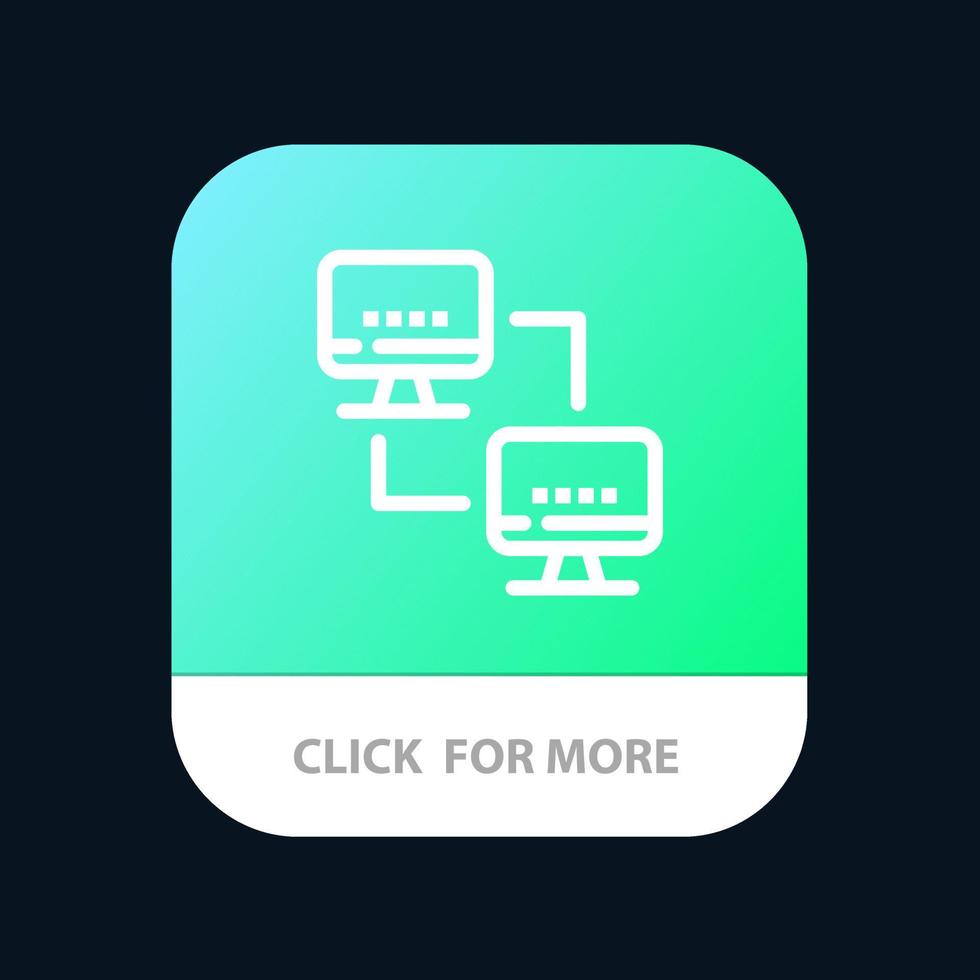 Computer Network Computing Computers Mobile App Button Android and IOS Line Version vector