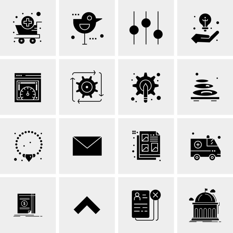 16 iconos de negocios universales vector ilustración de icono creativo para usar en proyectos relacionados con la web y dispositivos móviles