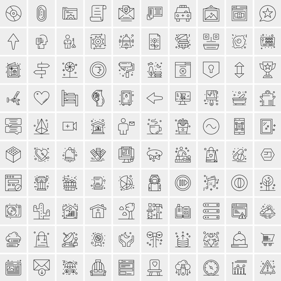 Set of 100 Creative Business Line Icons vector