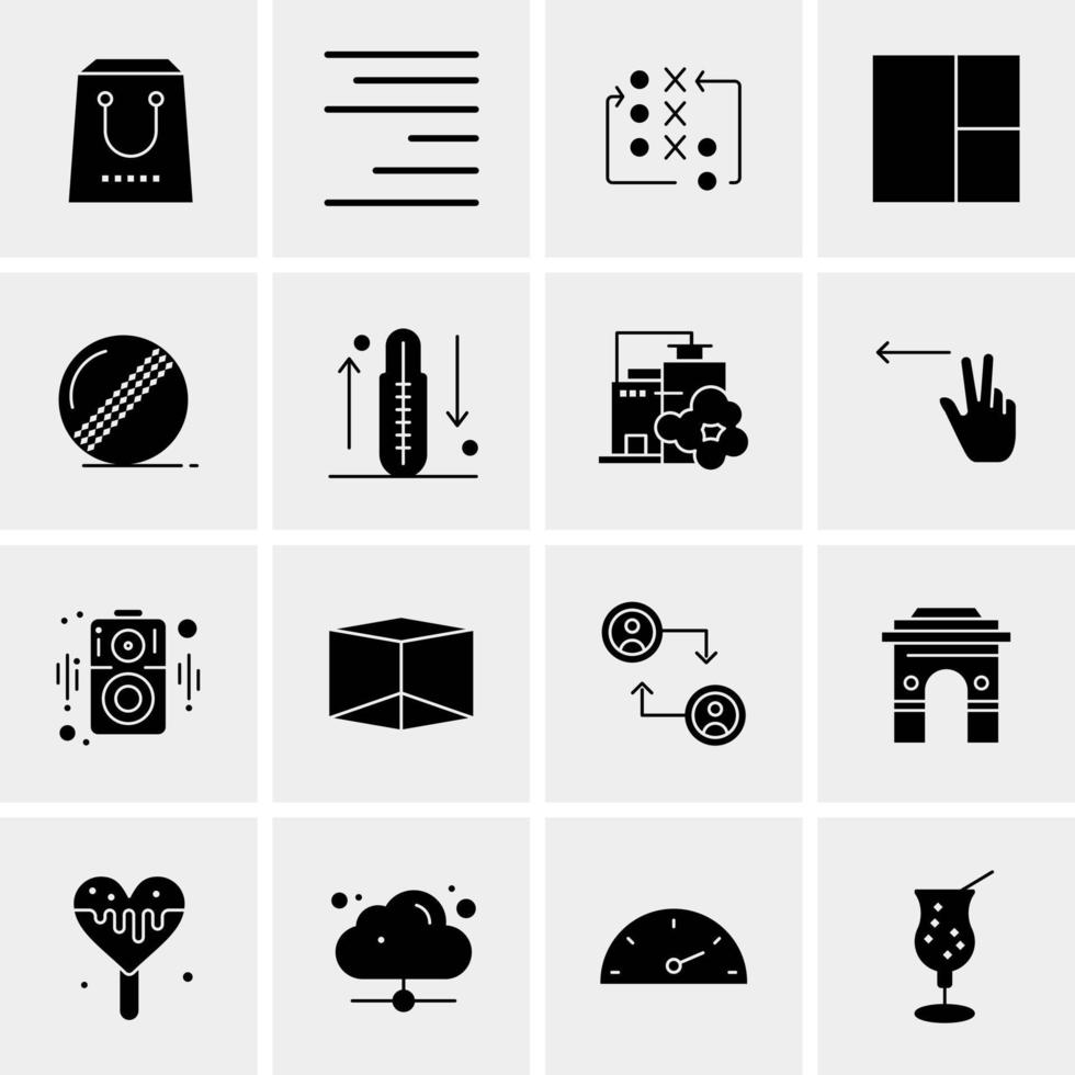 16 iconos de negocios universales vector ilustración de icono creativo para usar en proyectos relacionados con la web y dispositivos móviles