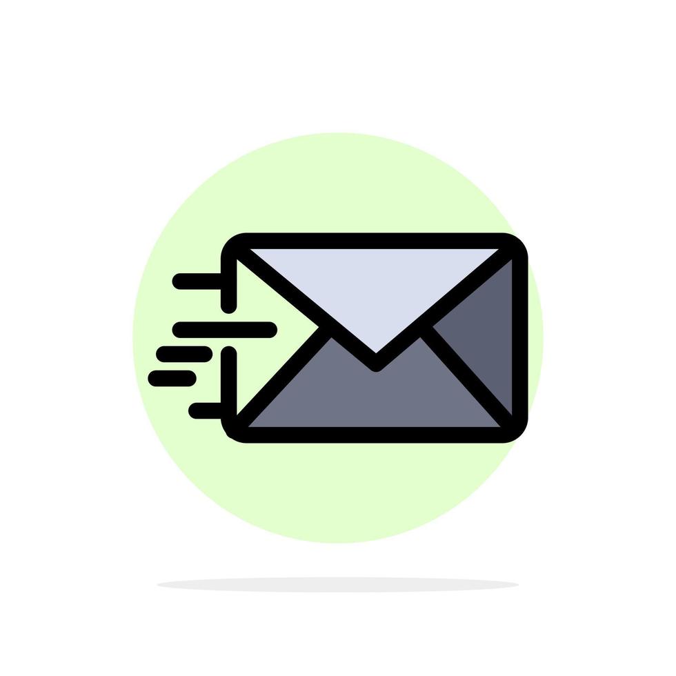 icono de color plano de fondo de círculo abstracto de mensaje de correo electrónico vector
