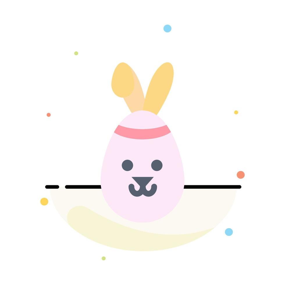 Rabbit Easter Bunny Abstract Flat Color Icon Template vector