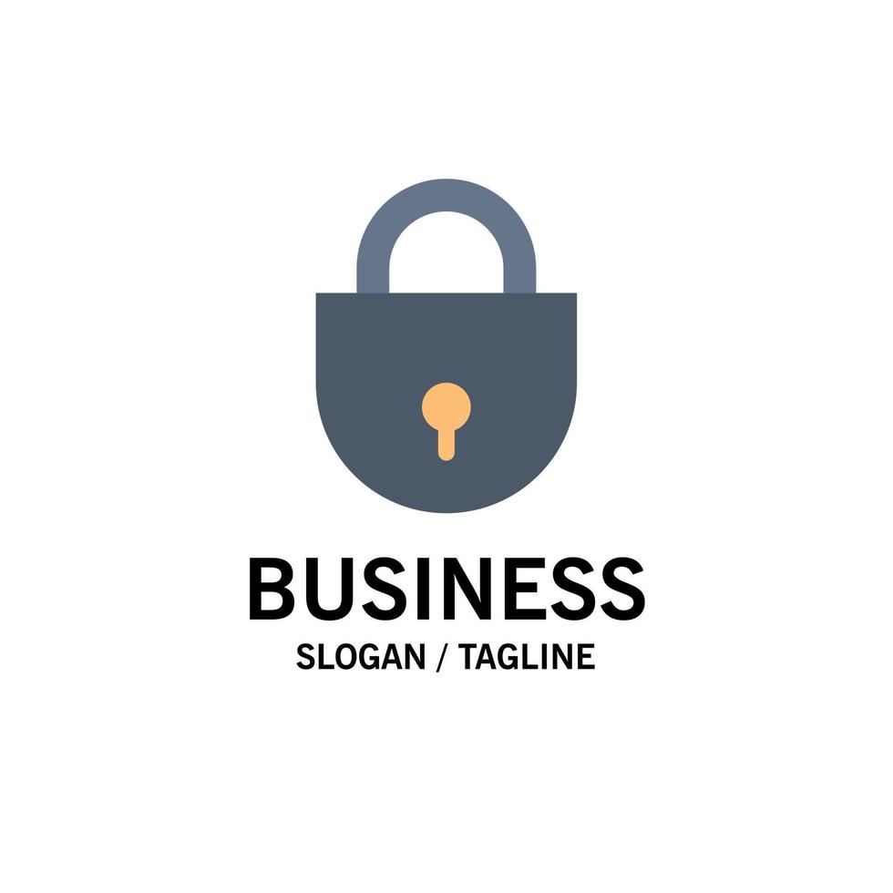 Internet Lock Locked Security Business Logo Template Flat Color vector
