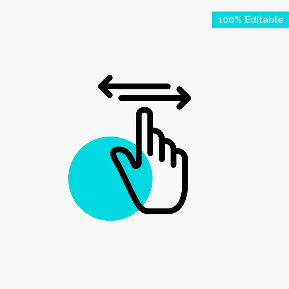 Finger Gestures Hand Left Right turquoise highlight circle point Vector icon