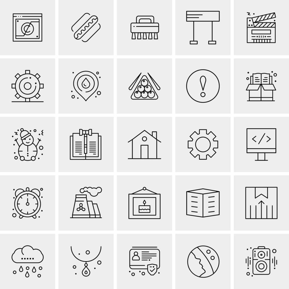 25 iconos de negocios universales vector ilustración de icono creativo para usar en proyectos relacionados con la web y dispositivos móviles