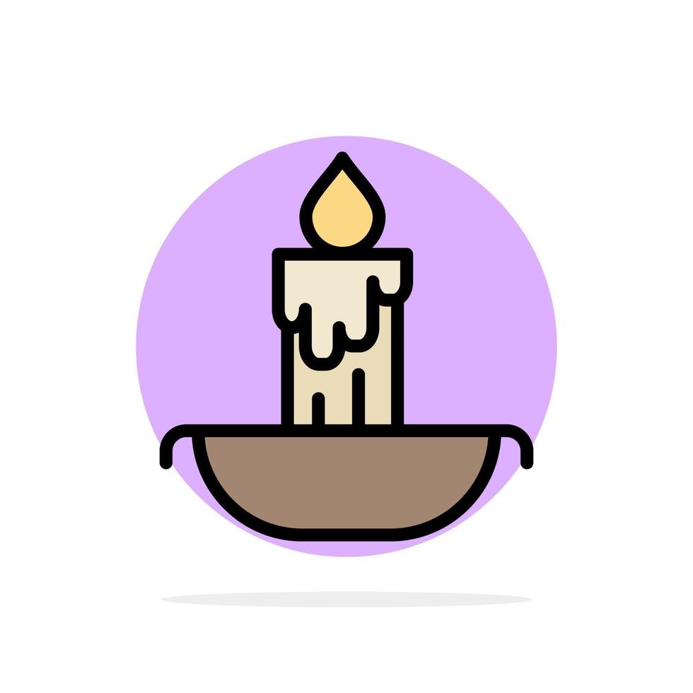 Candle Fire Easter Holiday Abstract Circle Background Flat color Icon vector
