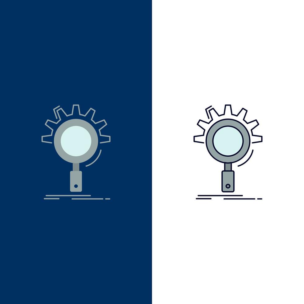 seo search optimization process setting Flat Color Icon Vector