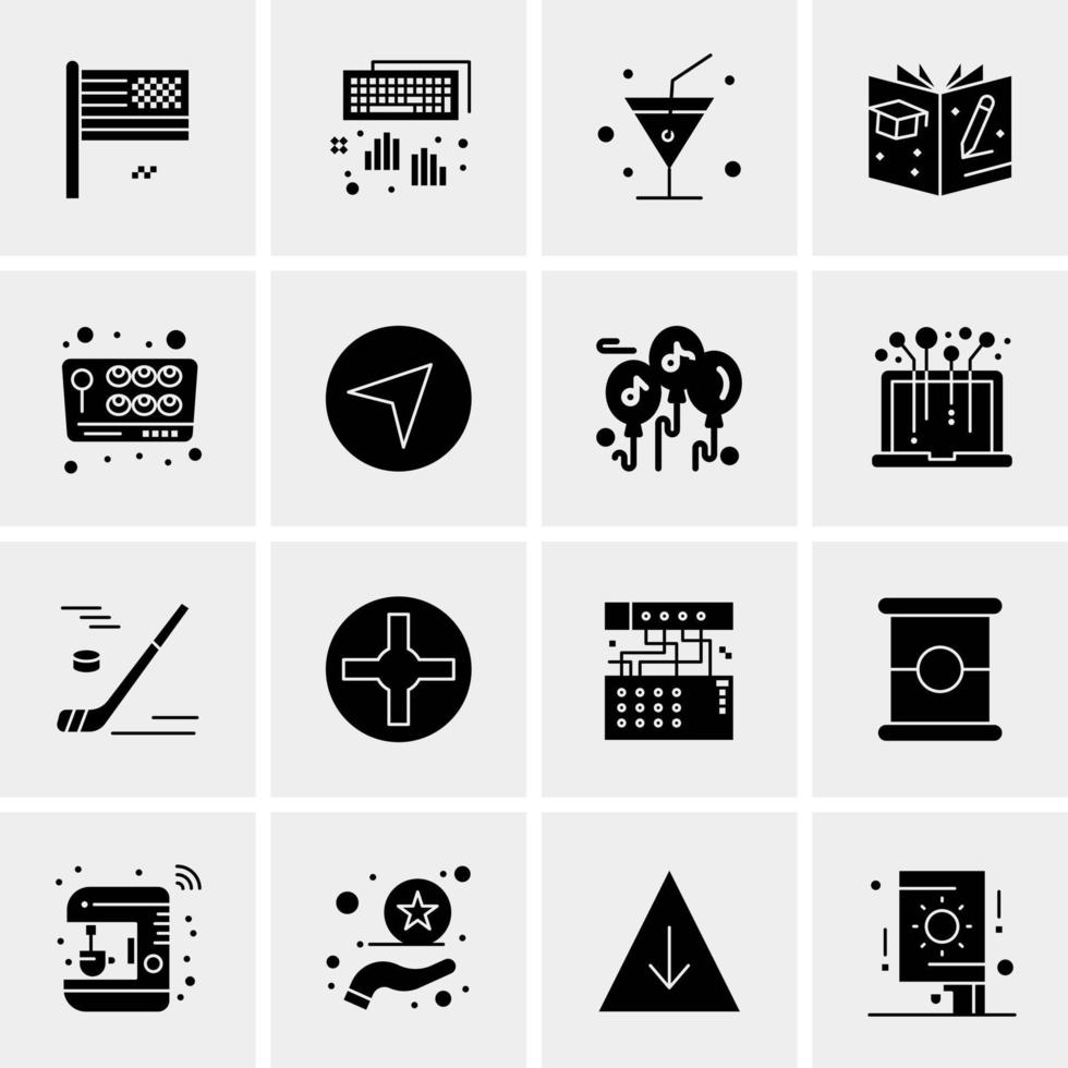 16 iconos de negocios universales vector ilustración de icono creativo para usar en proyectos relacionados con la web y dispositivos móviles