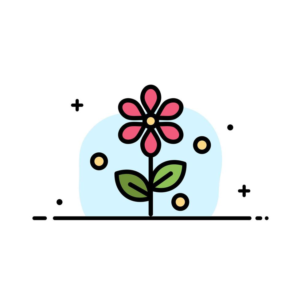 flor pascua naturaleza negocio línea plana icono lleno vector banner plantilla