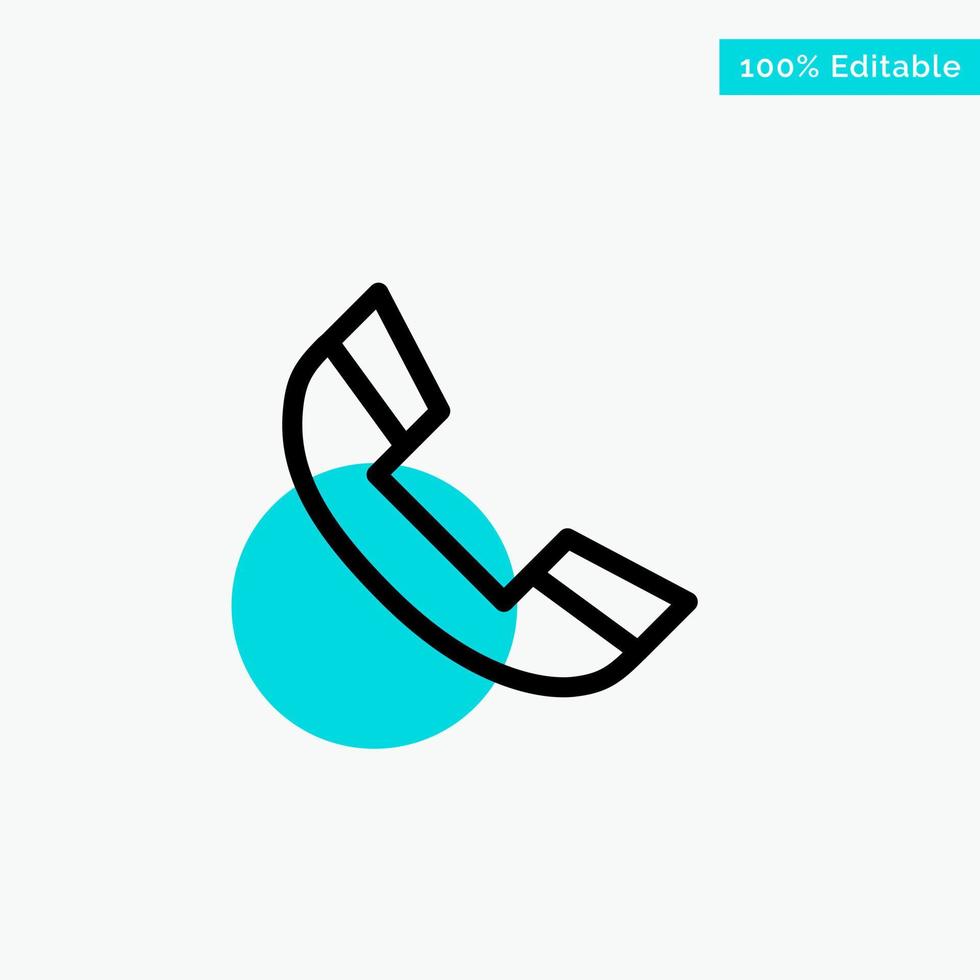 Call Phone Ring Telephone turquoise highlight circle point Vector icon