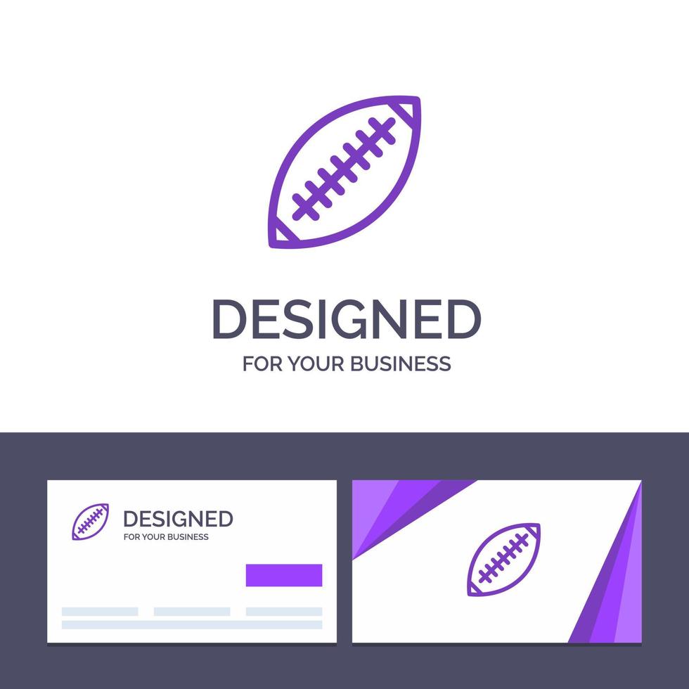 Creative Business Card and Logo template Afl Australia Football Rugby Rugby Ball Sport Sydney Vector Illustration