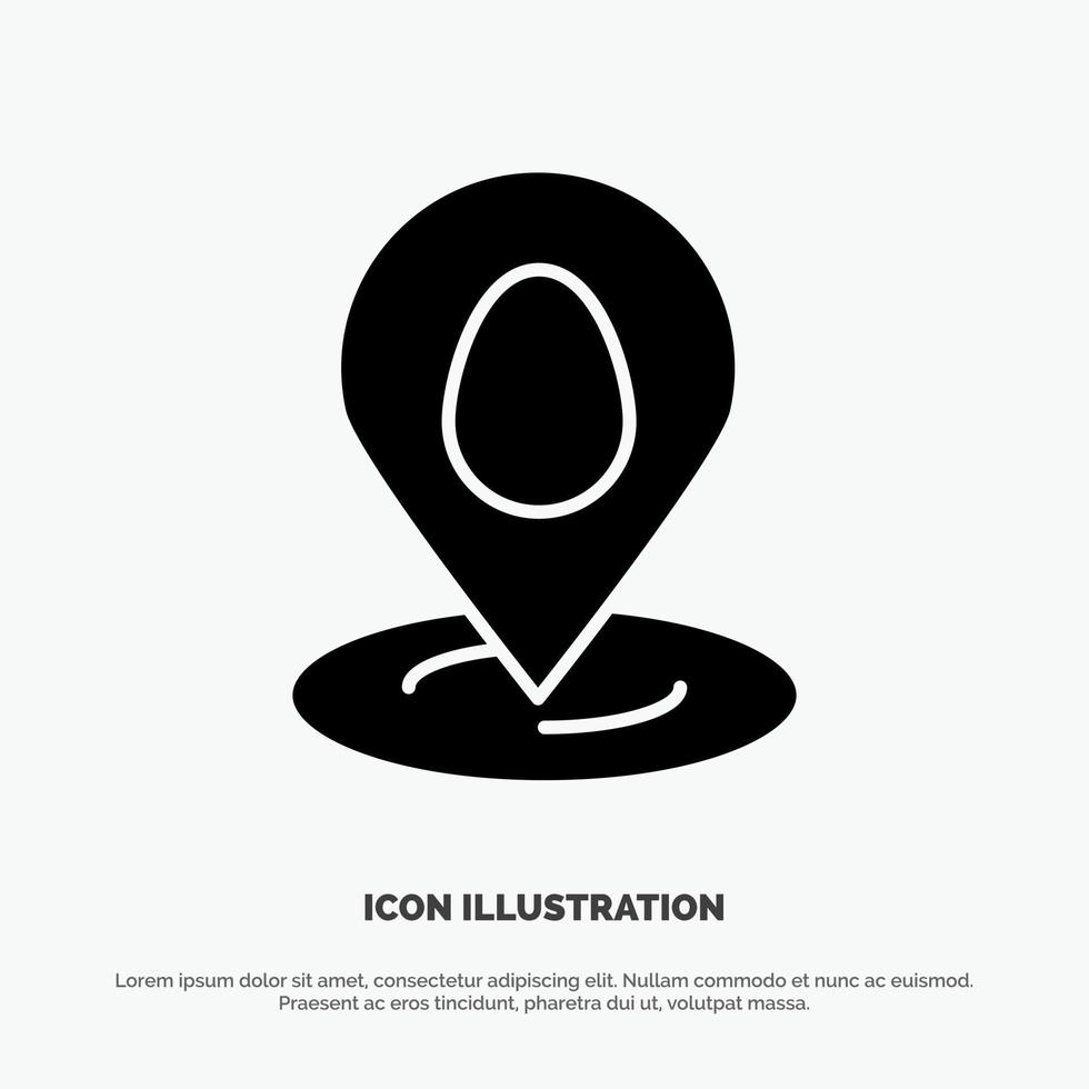 Location Pin Map Easter solid Glyph Icon vector