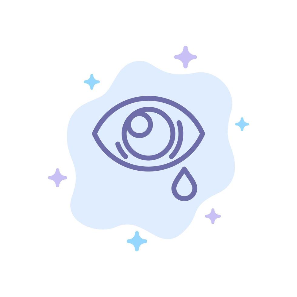 Eye Droop Eye Sad Blue Icon on Abstract Cloud Background vector