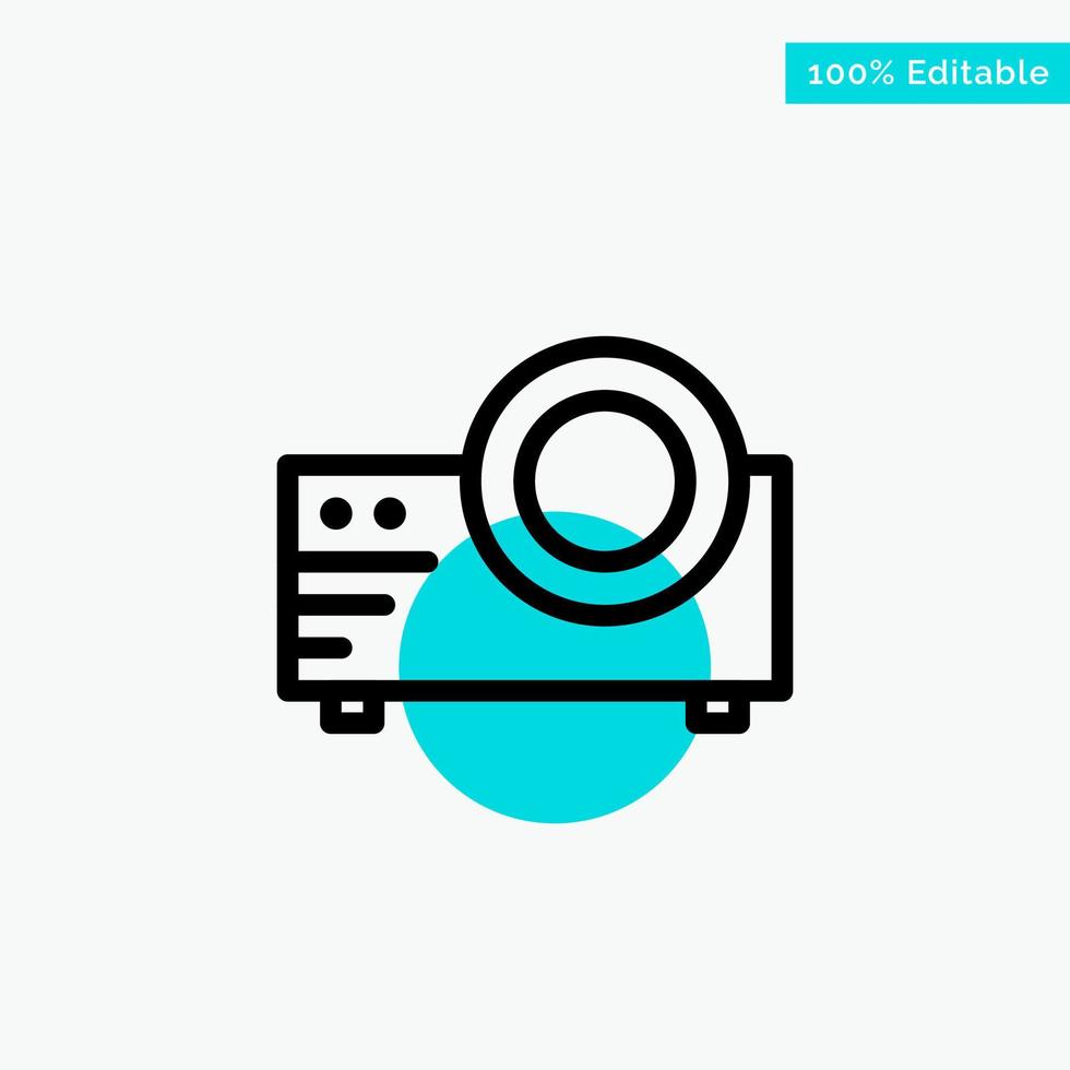Projector Film Movie Multi Media turquoise highlight circle point Vector icon