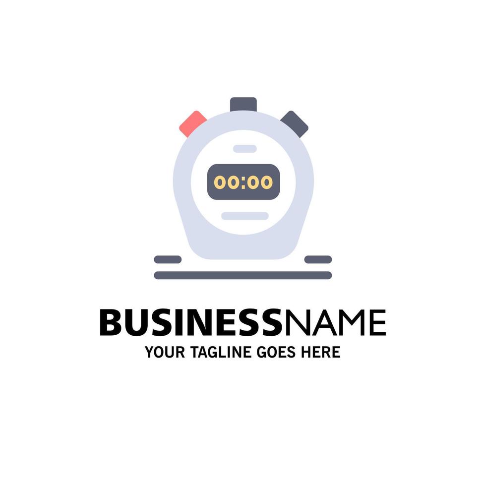 Timer Stopwatch Watch Business Logo Template Flat Color vector