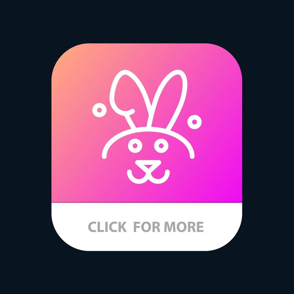 Bunny Easter Rabbit Mobile App Button Android and IOS Line Version vector