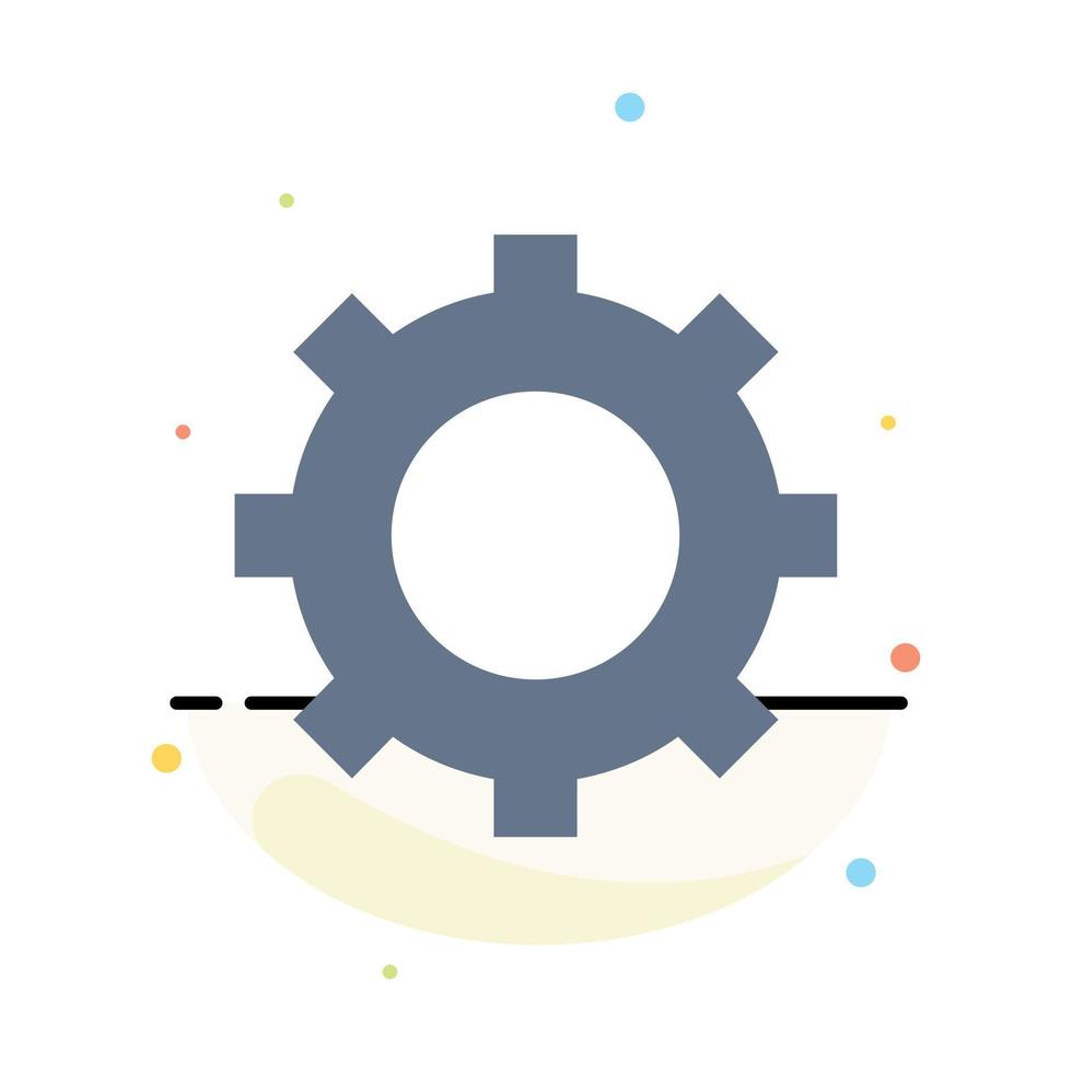 Cog Setting Gear Abstract Flat Color Icon Template vector