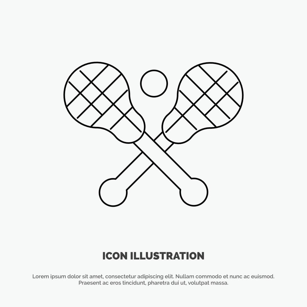 Crosse Lacrosse Stick Sticks Line Icon Vector