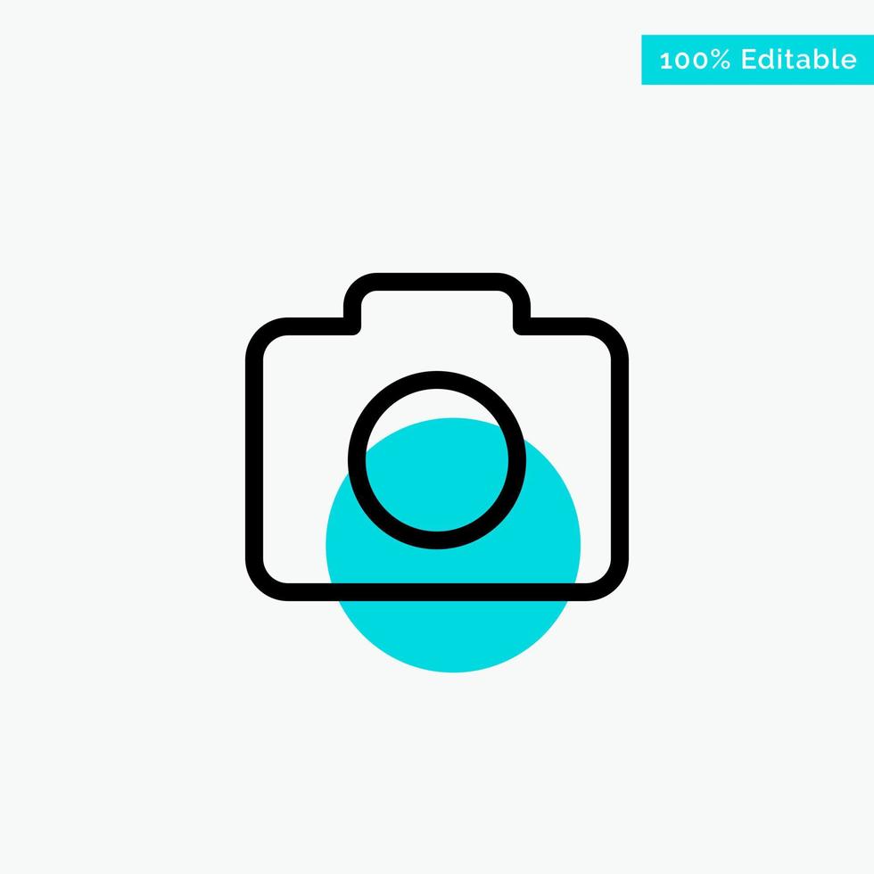 imagen de cámara de instagram icono de vector de punto de círculo resaltado turquesa