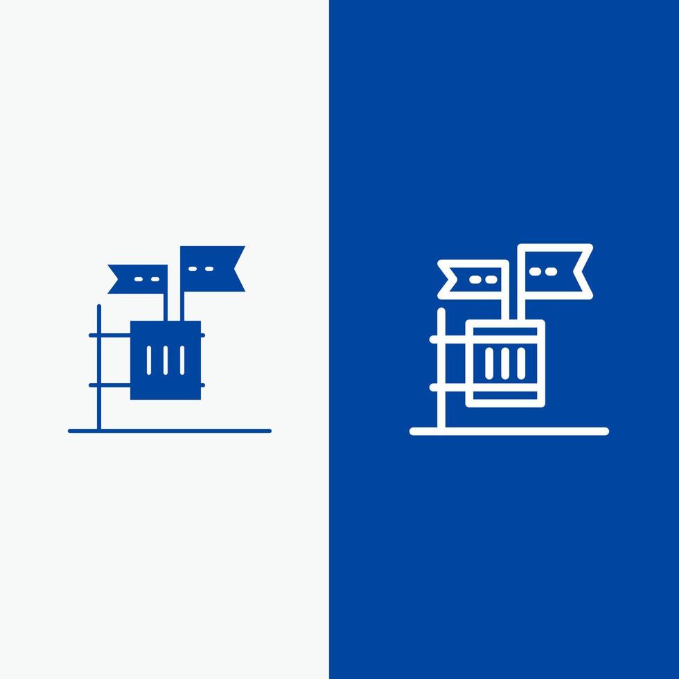 Ballot Boycott Election Garbage Junk Line and Glyph Solid icon Blue banner Line and Glyph Solid icon Blue banner vector