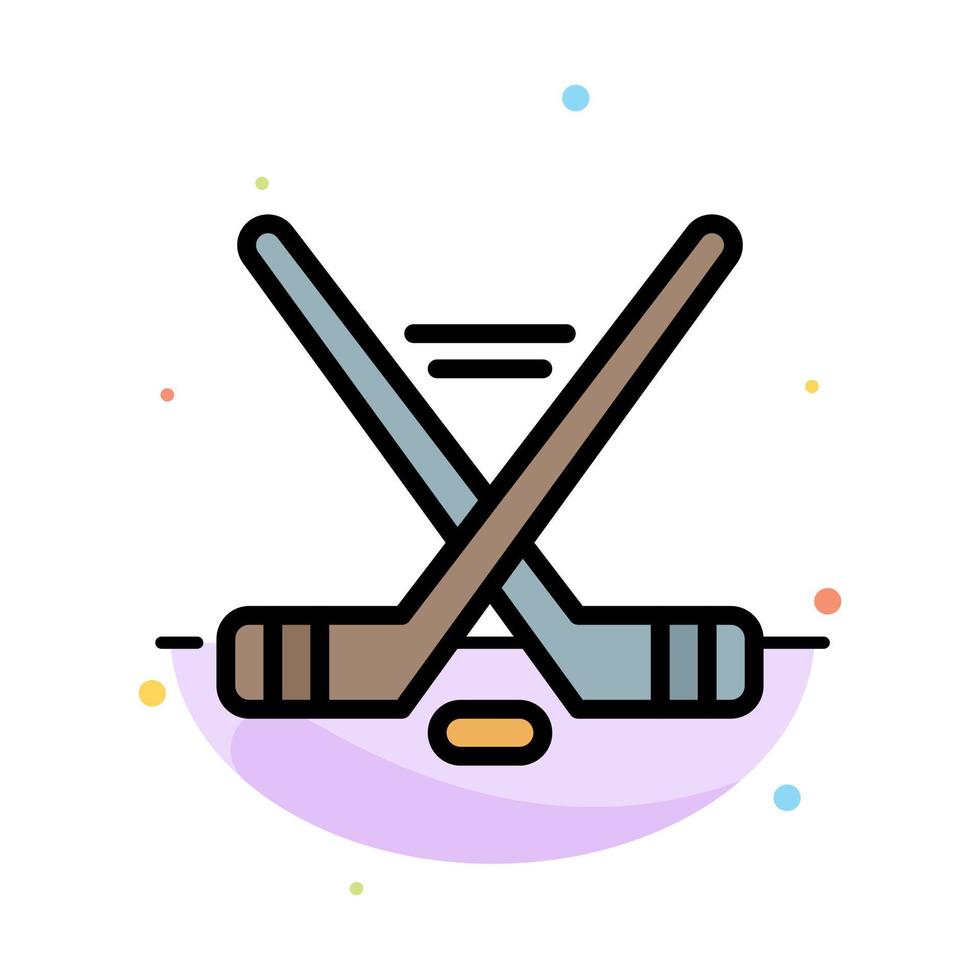 Hokey Ice Sport Sport American Abstract Flat Color Icon Template vector