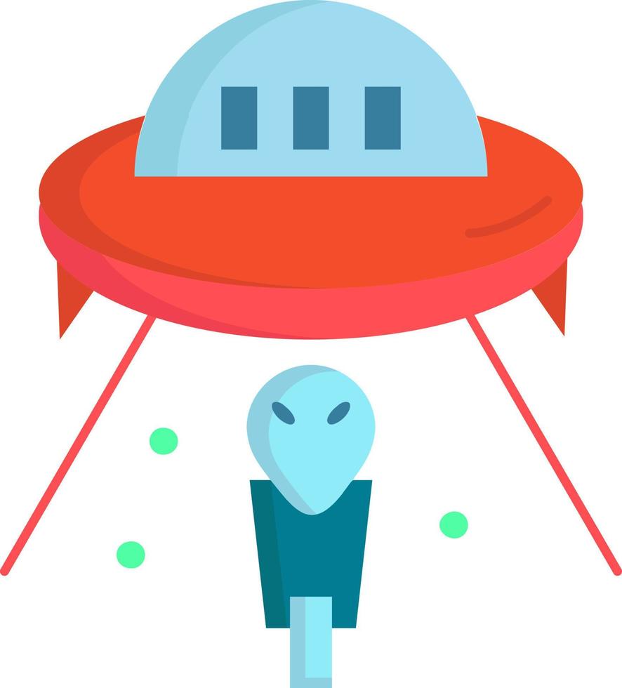 alien space ufo spaceship mars Flat Color Icon Vector