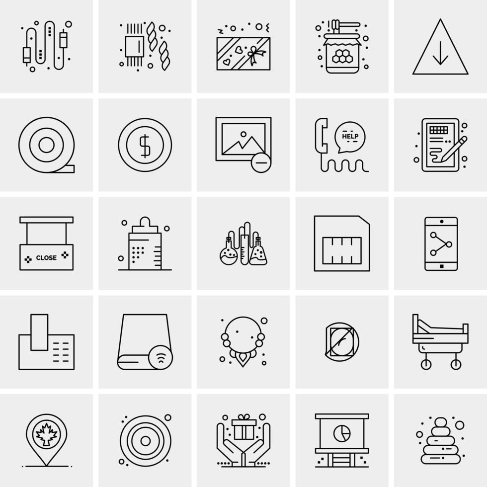 25 iconos de negocios universales vector ilustración de icono creativo para usar en proyectos relacionados con la web y dispositivos móviles