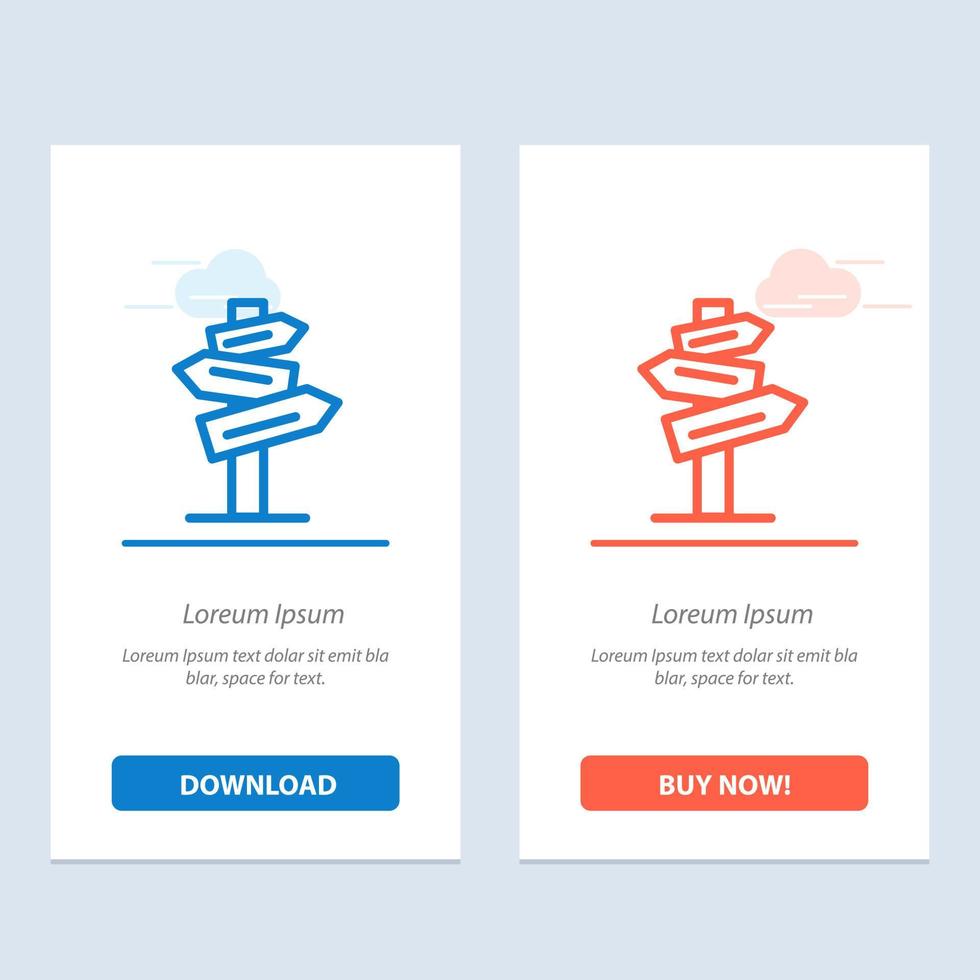 Direction Hotel Motel Room  Blue and Red Download and Buy Now web Widget Card Template vector